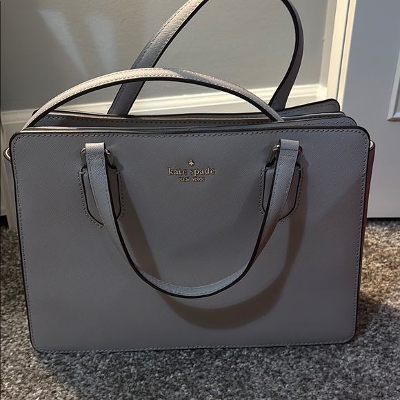 kate spade Handbags - Kate Spade Gray Satchel with Structured Design and Top Handles